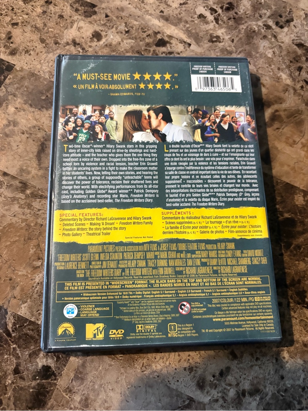 🎬DVD’s 8 for $25 Freedom Writers DVD - Hilary Swank - Picture 2 of 3